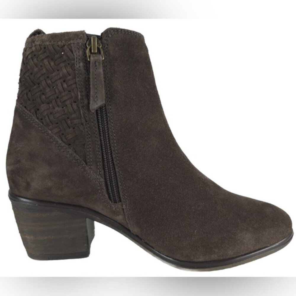 NWOB JOIE GENUINE SUEDE LEATHER Woven Detail Heeled Booties India Made Size 8